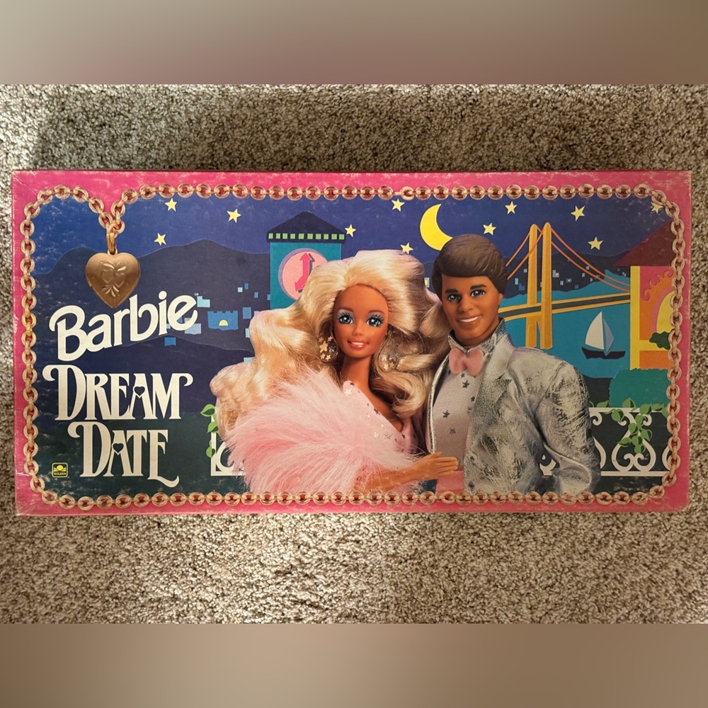 Mattel Barbie Dream Date Board Game with Pink and Gold Highlights